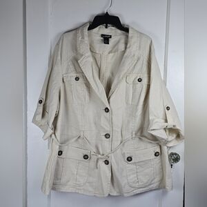 Lane Bryant Linen and Cotton Utility Jacket  28